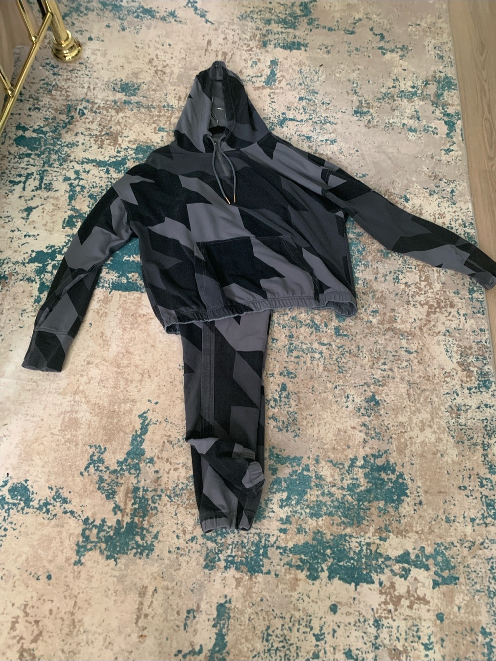 The Limited Gray Fleece-Lined Zip Hoodie and pants
